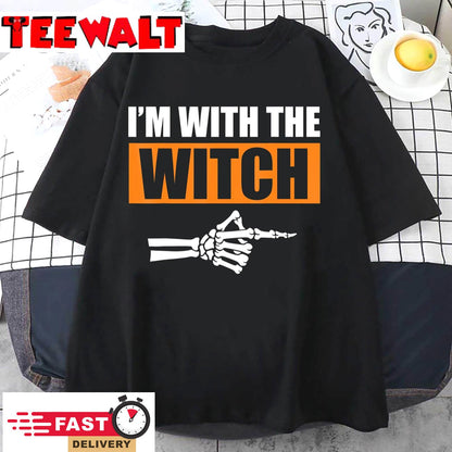 Halloween Men I'm With The Witch Funny Halloween T-Shirt