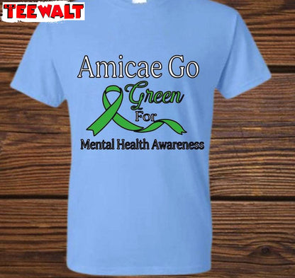 New Rare Amicae Go Green Sweatshirt , Mental Health Awareness Long Sleeve