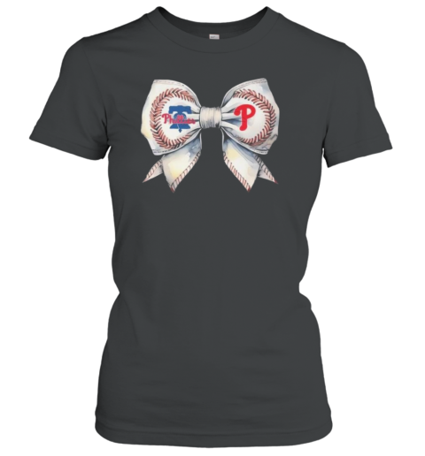 Philadelphia Phillies Bow In Love Baseball Girl 2024 T-Shirt