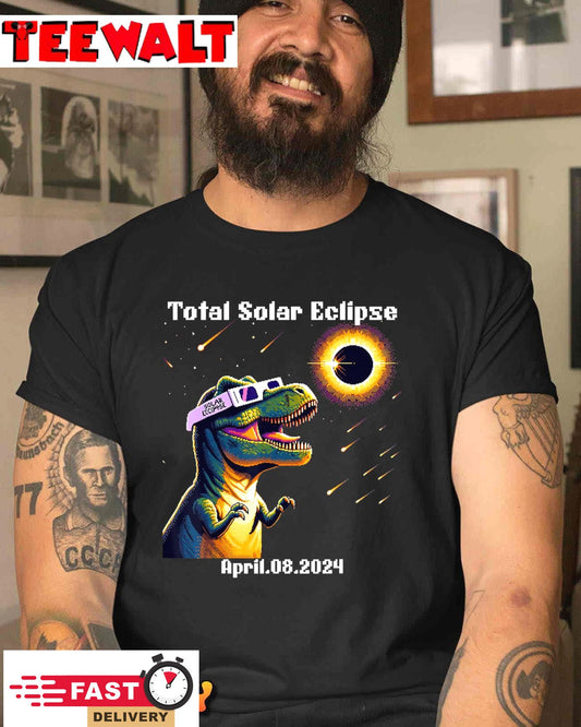 Total Solar Eclipse T-rex April 8 2024 America Solar Eclipse T-Shirt