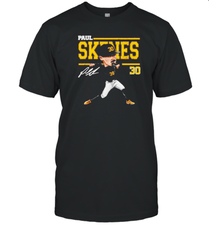 Paul Skenes Pittsburgh Pirates Signature Cartoon T-Shirt