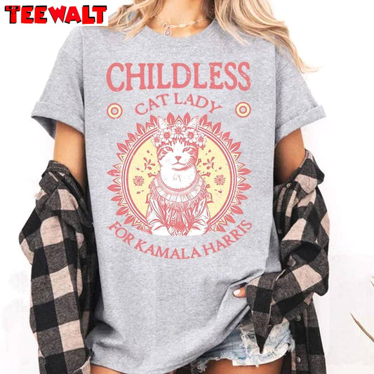 Neutral Childless Cat Lady Shirt, Womens Power Pro Unisex Hoodie Tee Tops