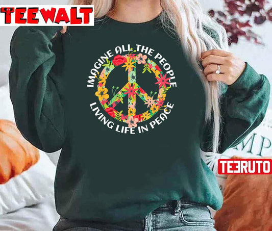 Hippie Peace Love Cruising Ship Summer Floral Unisex Sweatshirt