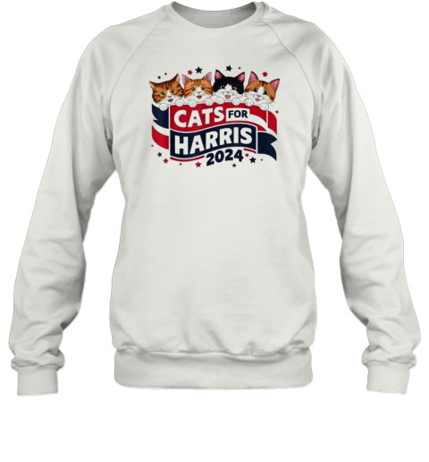 Cat Ladies Cats For Kamala Harris Funny Cat 2024 T-Shirt