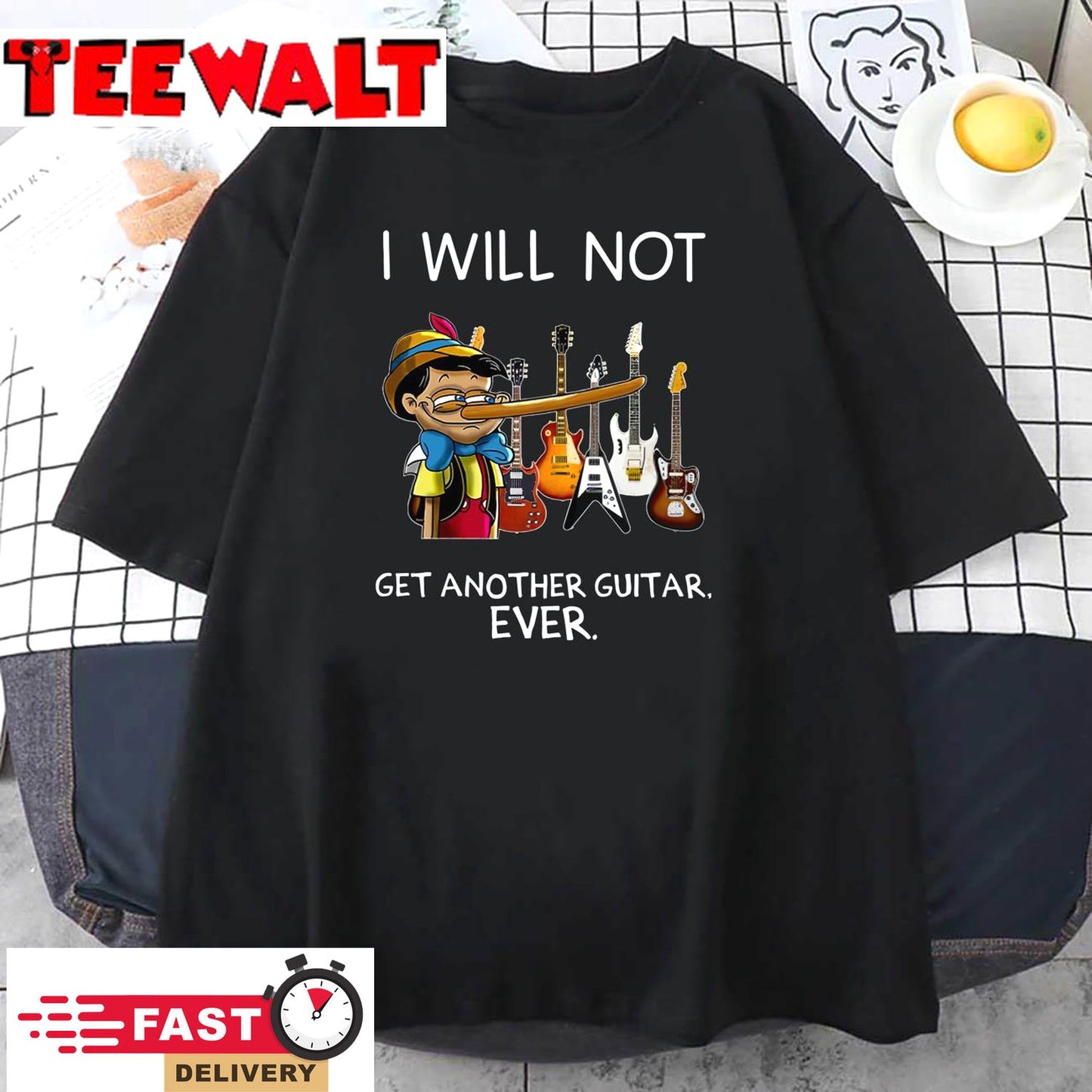 Pinocchio Disney I Will Note Get Another Guitar Ever Unisex T-Shirt