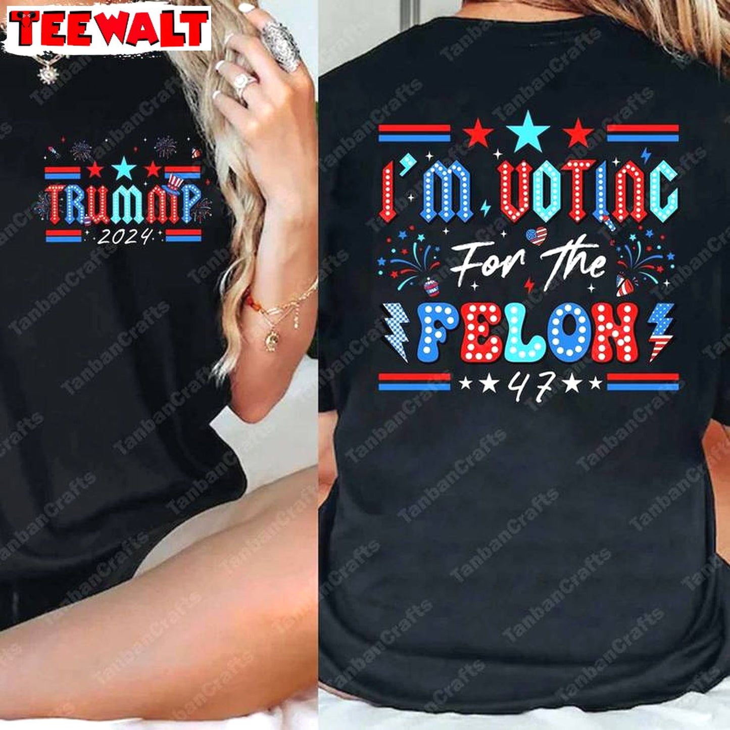 Comfort I'm Voting For The Felon Shirt , Limited Republican Crewneck Tee Tops