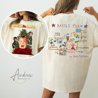 Home Alone Battle Plan Funny Christmas Holiday Gift Tee