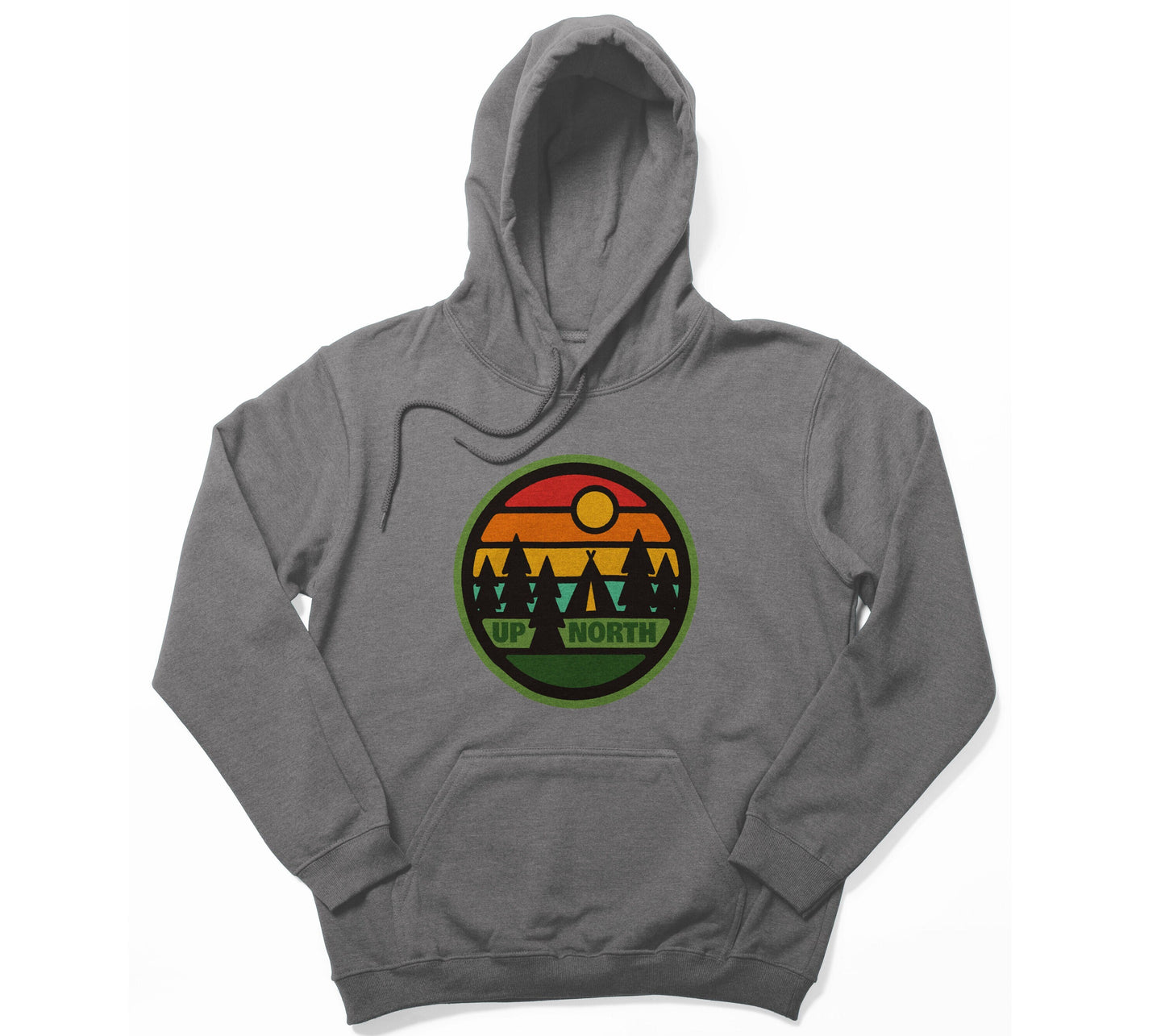 Up North Retro Pullover Hoodie For Adults