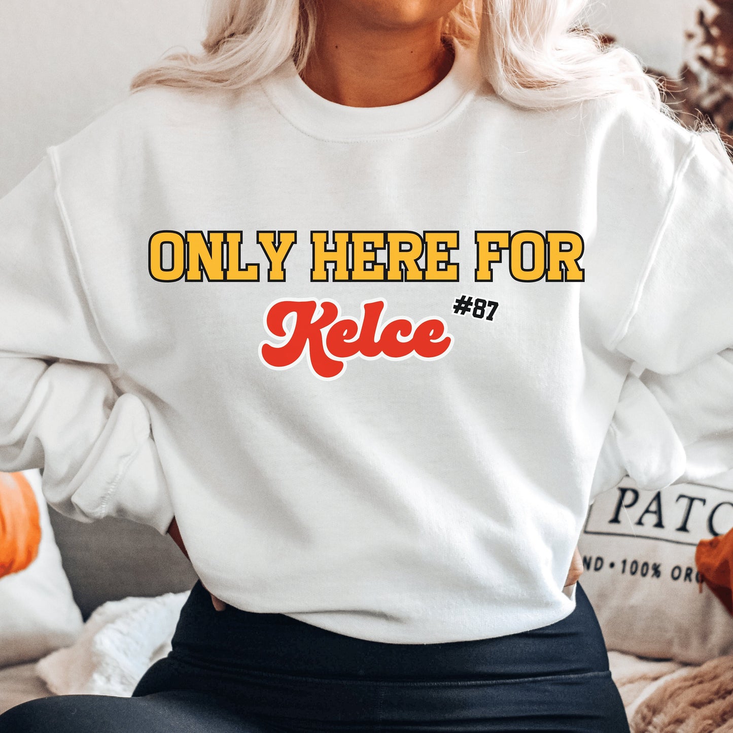 Travis Kelce Football Crewneck Sweatshirt Gift for Kansas City Fans