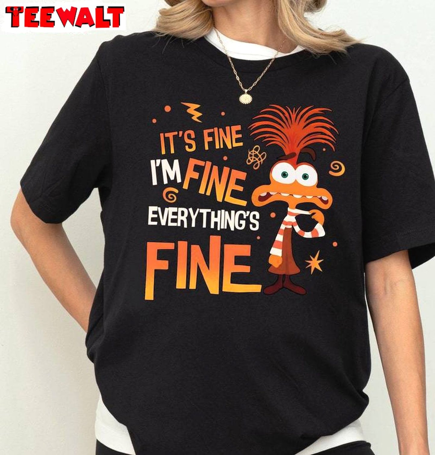 Inside Out 2 New Rare Shirt, Everything Is Fine Anxiety Inside Out Crewneck Long Sleeve