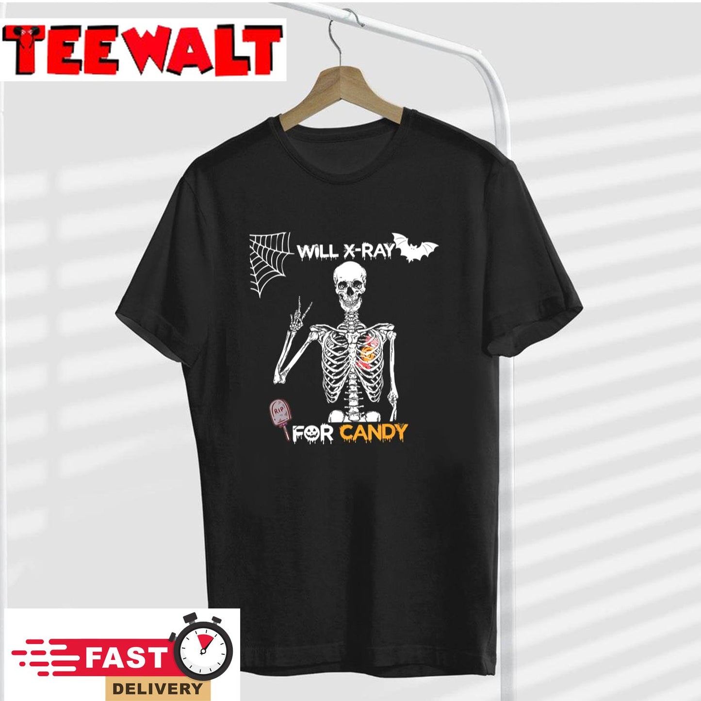 Will X-Ray For Candy Cute Halloween Skeleton Candy Radiology T-Shirt