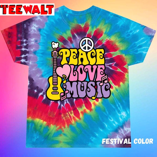 Peace Love Music Unisex Tie Dye Tee