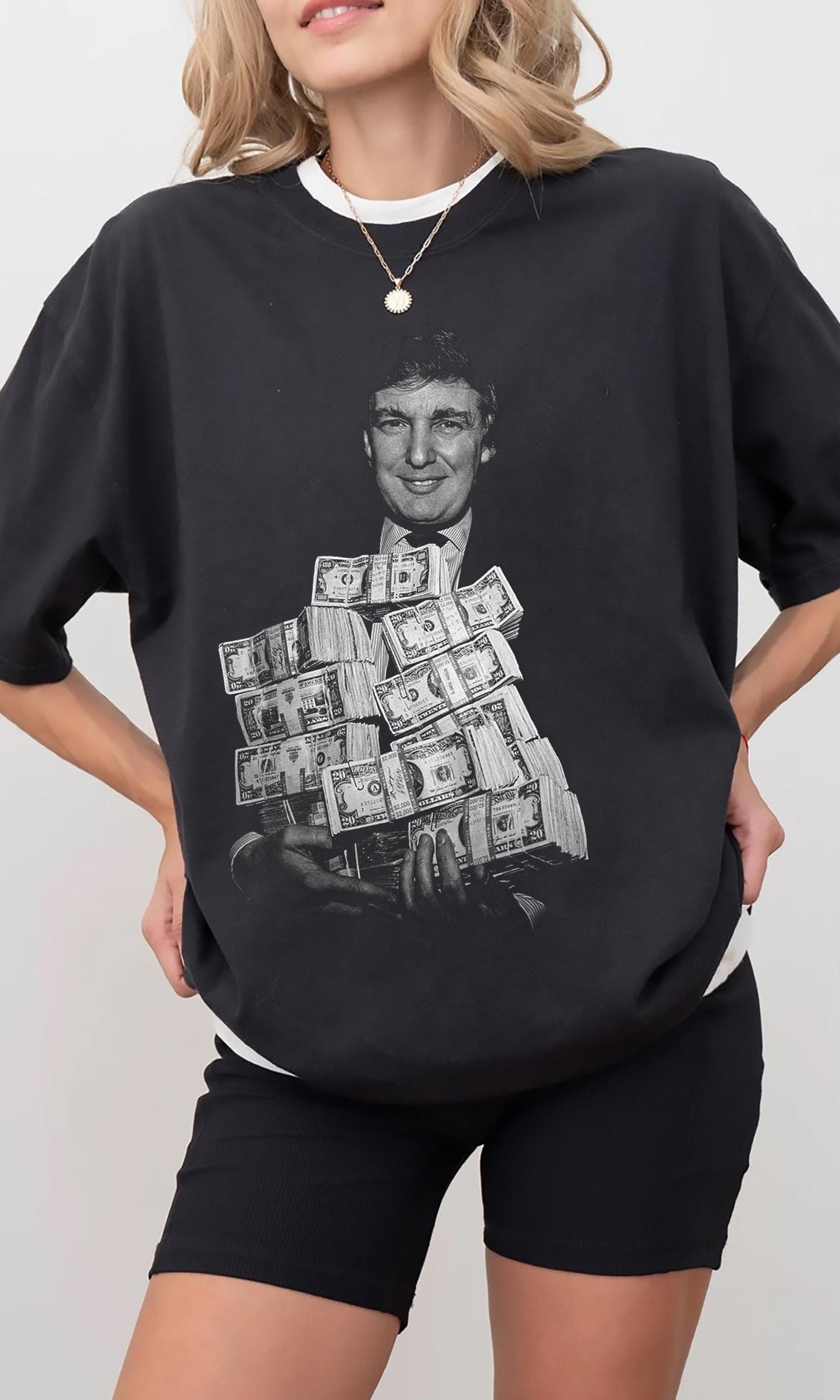 Young Donald Trump Vintage Money Tee, Political Apparel Gift