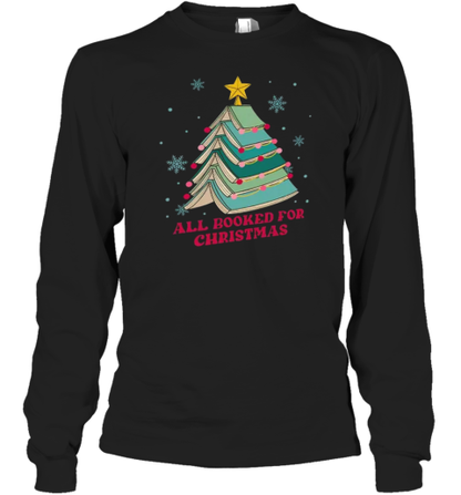 All Booked For Christmas Teacher T-Shirt - Style 2