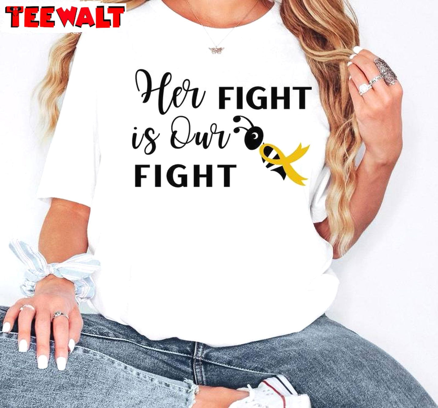 Her Fight Is Our Fight Sweatshirt , Vintage Short Sleeve Tee Tops For Men Women