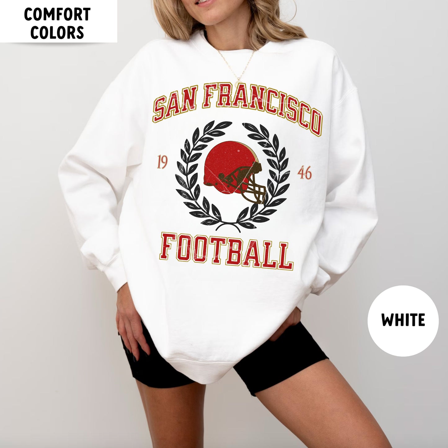 San Francisco Football Sweatshirt - Vintage Niner Crewneck Nick Bosa Shirt