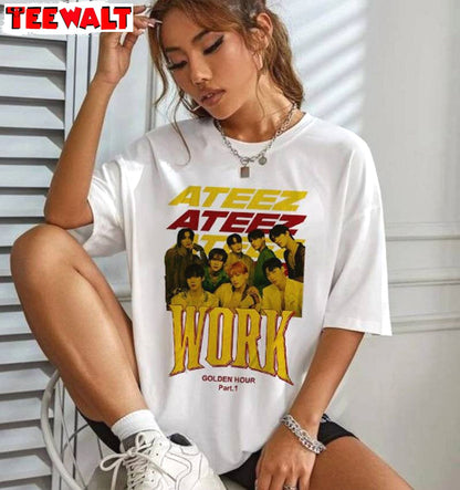 Ateez Work Must Have T Shirt, New Rare Ateez World Tour