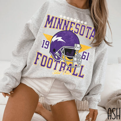 Minnesota Football Sweatshirt - Vintage Vikes Crewneck For Fans