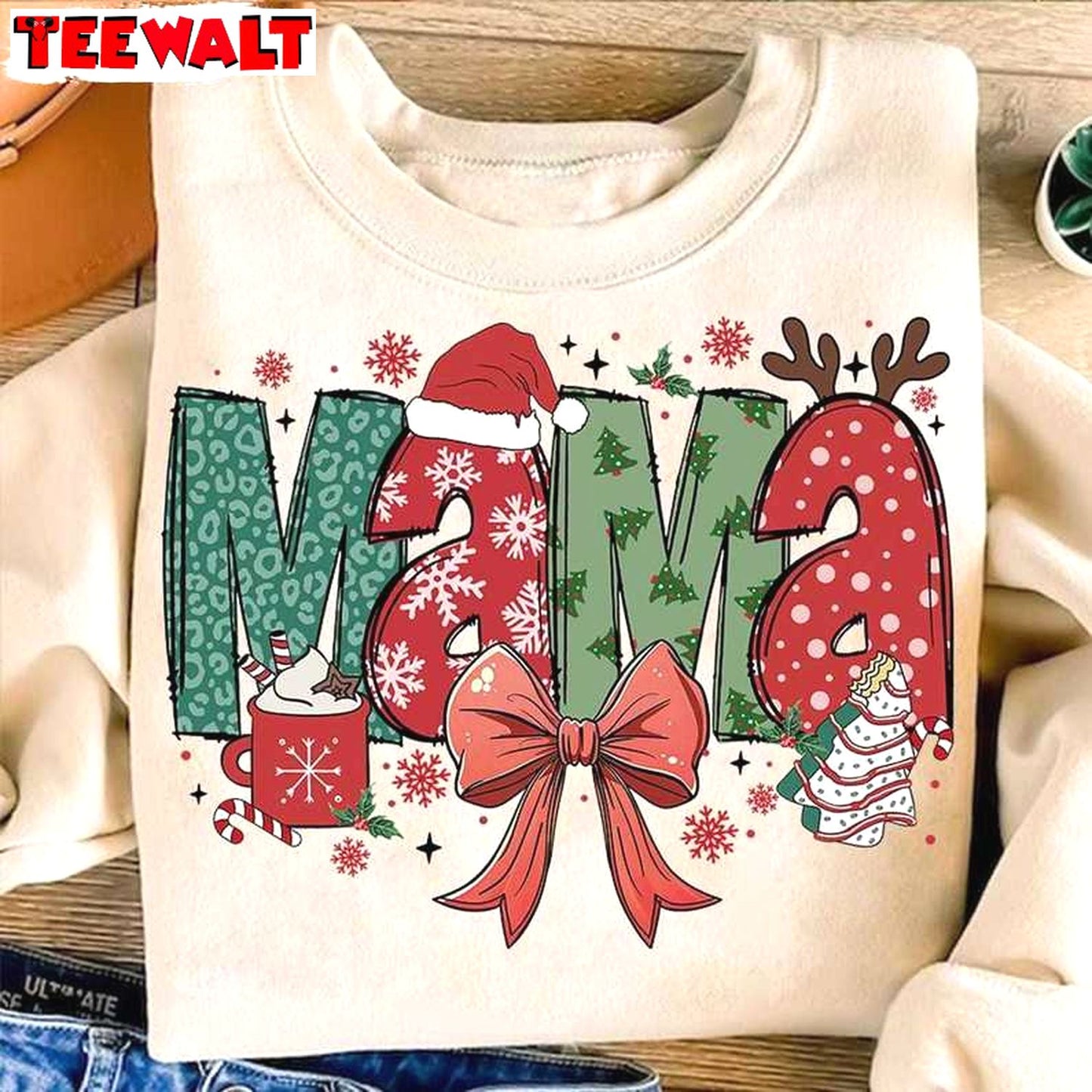 Christmas Mama Coquette Sweatshirt, Christmas Tree Cake Shirt