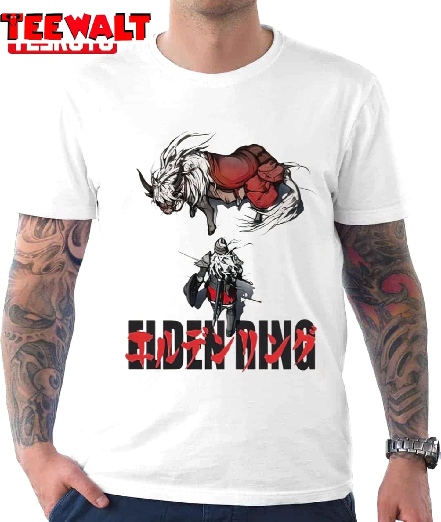 Elden Ring Japanese Style Knight And Horse Unisex T-Shirt