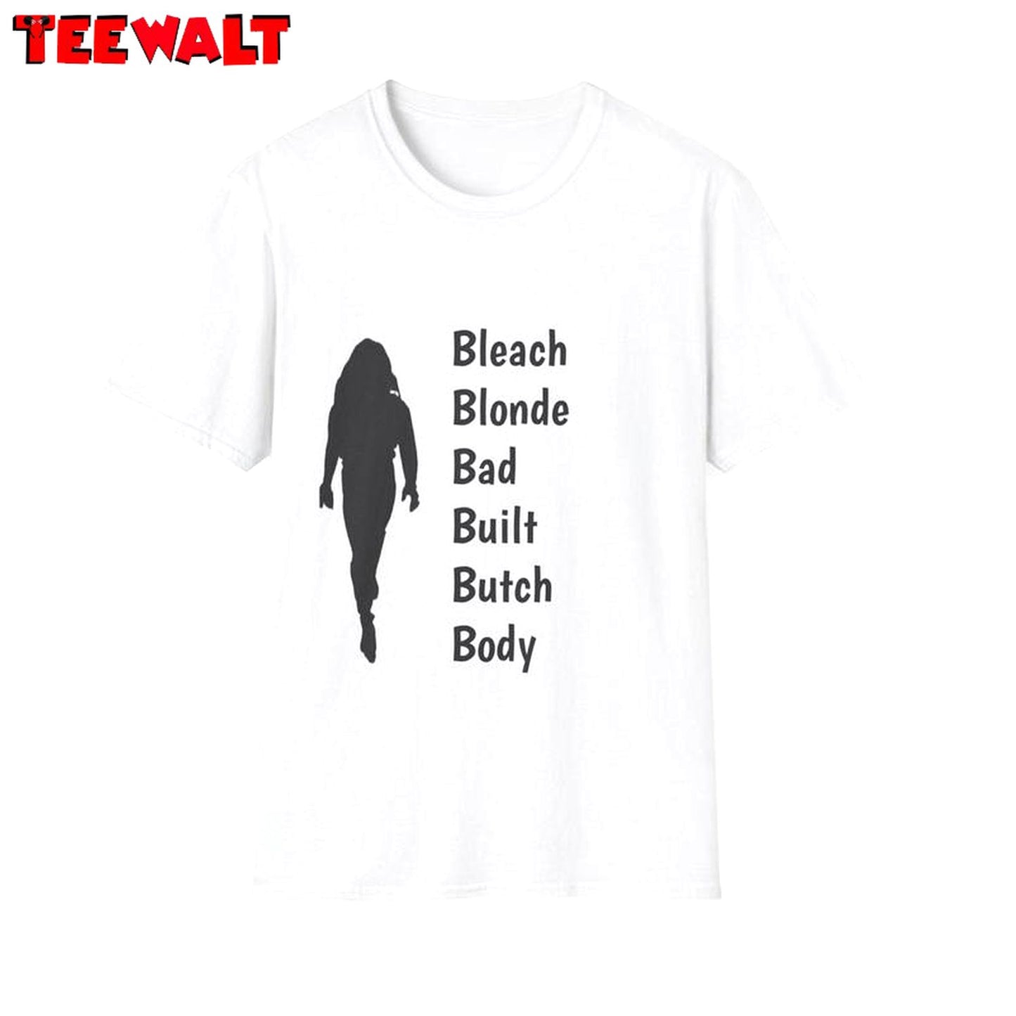 Comfort Bleach Blonde Bad Built Butch Body Shirt, Cool Crockett Crewneck