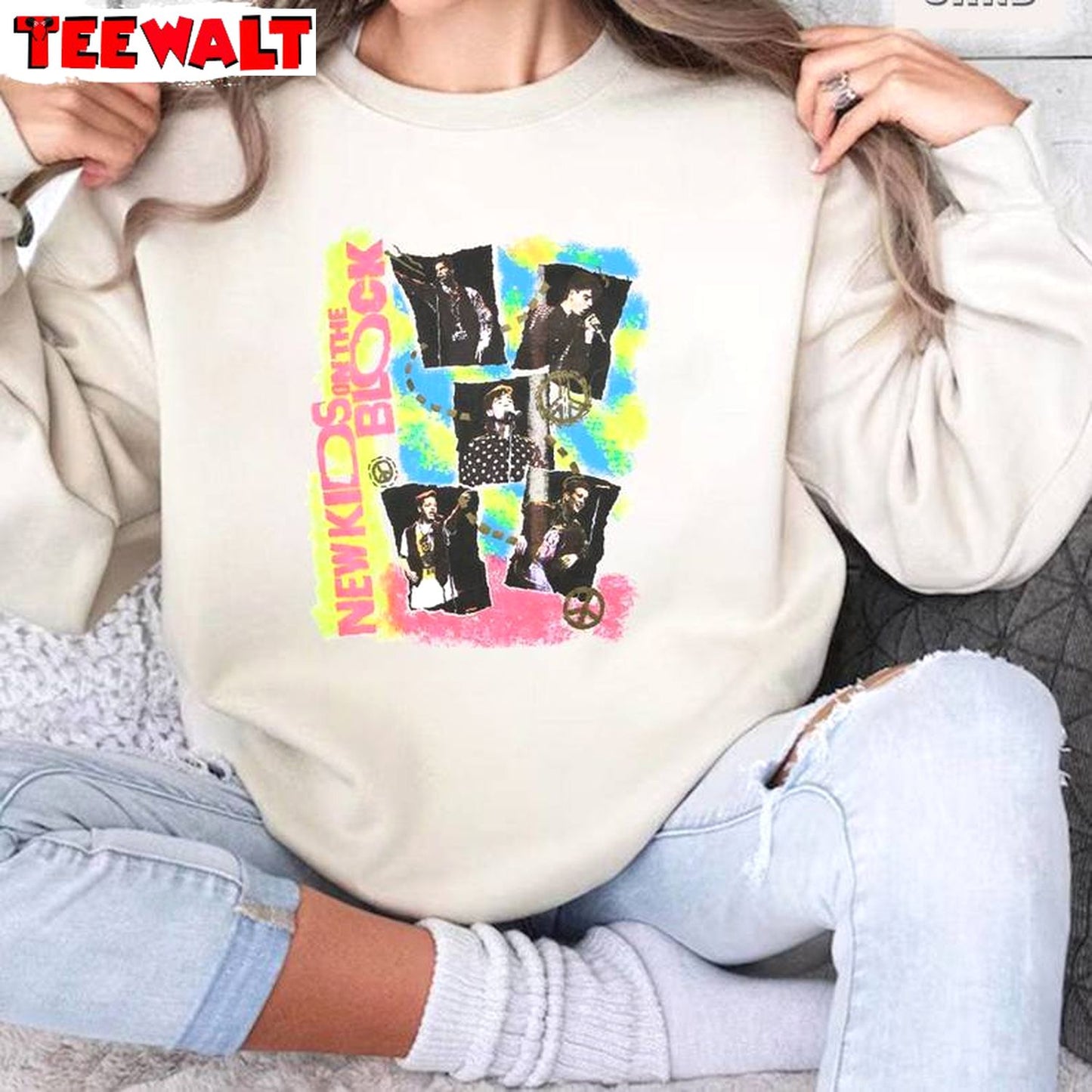 Classic Rock Concert Unisex Hoodie, New Rare New Kids On The Block Shirt Long Sleeve