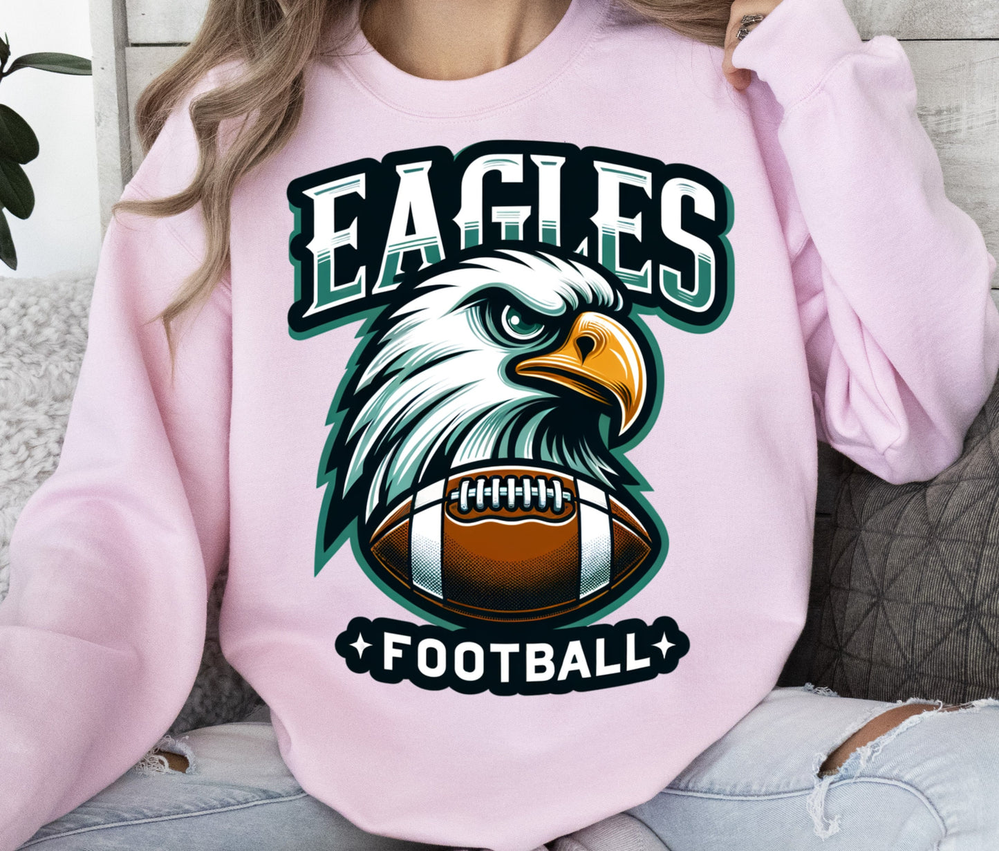 Eagles Mascot Retro Football Season Game Day T-Shirt