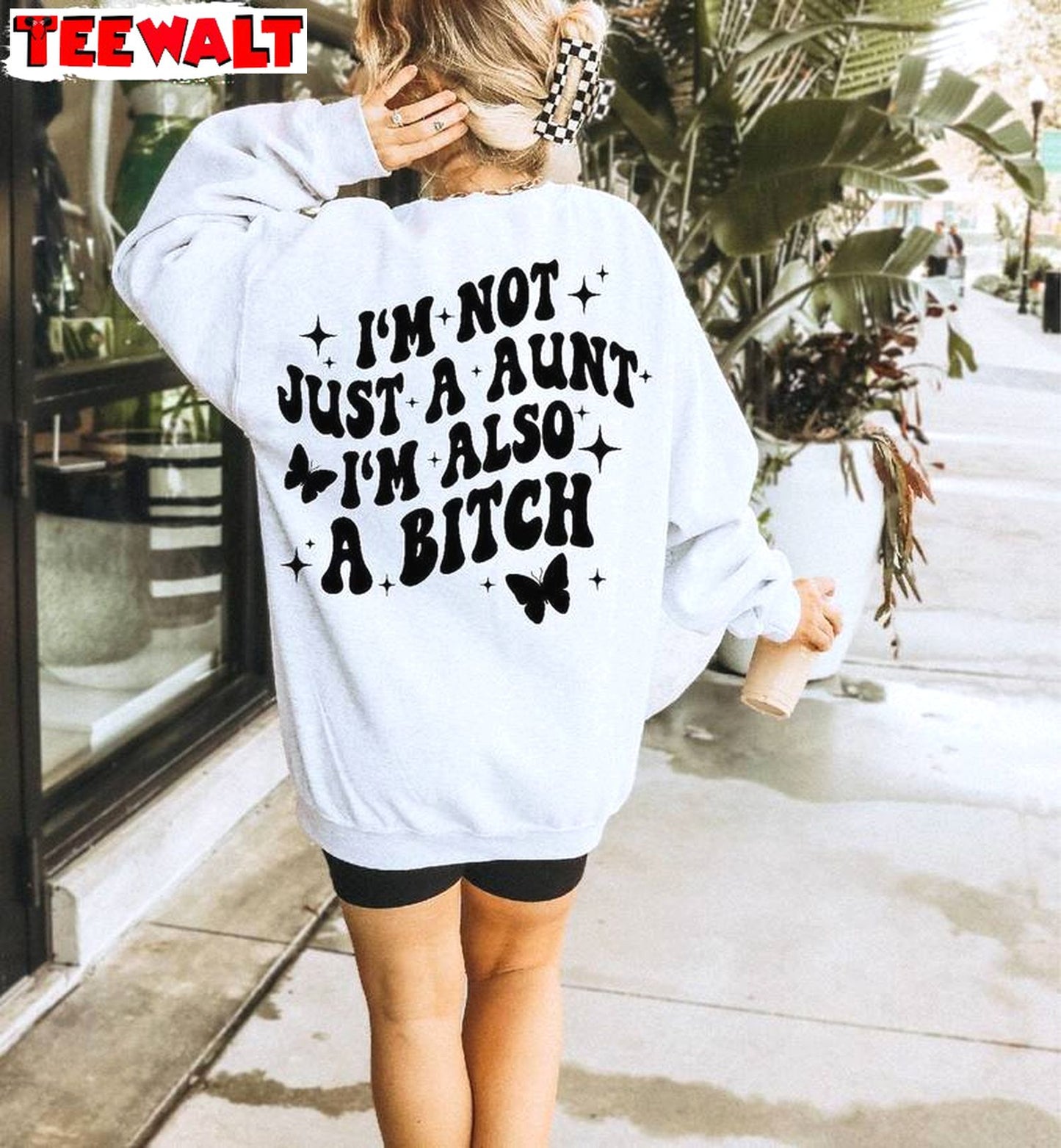 Trendy I'm Not Just A Mom I'm Also A Bitch Shirt, Funny Sarcasm Crewneck Long Sleeve