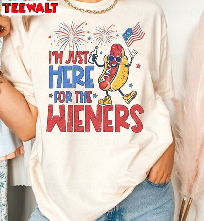 Must Have 4th Of July Unisex Hoodie, New Rare Just Here For The Wieners