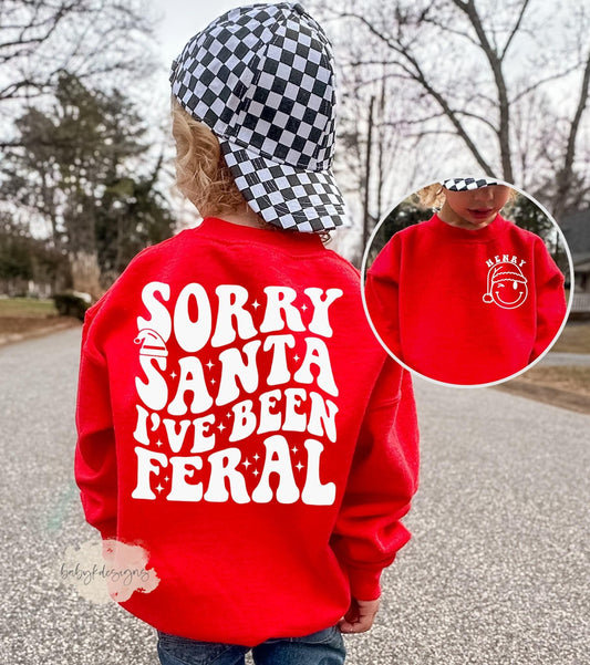 Sorry Santa Feral Christmas Sweatshirt Funny For Kids