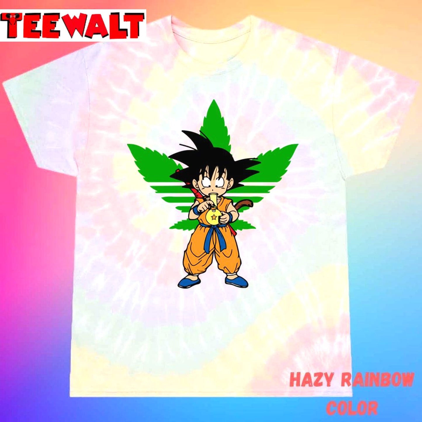 Goku Funny Canabis Unisex Tie Dye T-Shirt