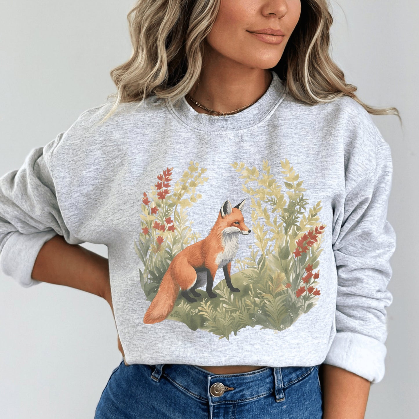 Enchanted Fox Sweatshirt For Fairy Core And Goblincore Styles