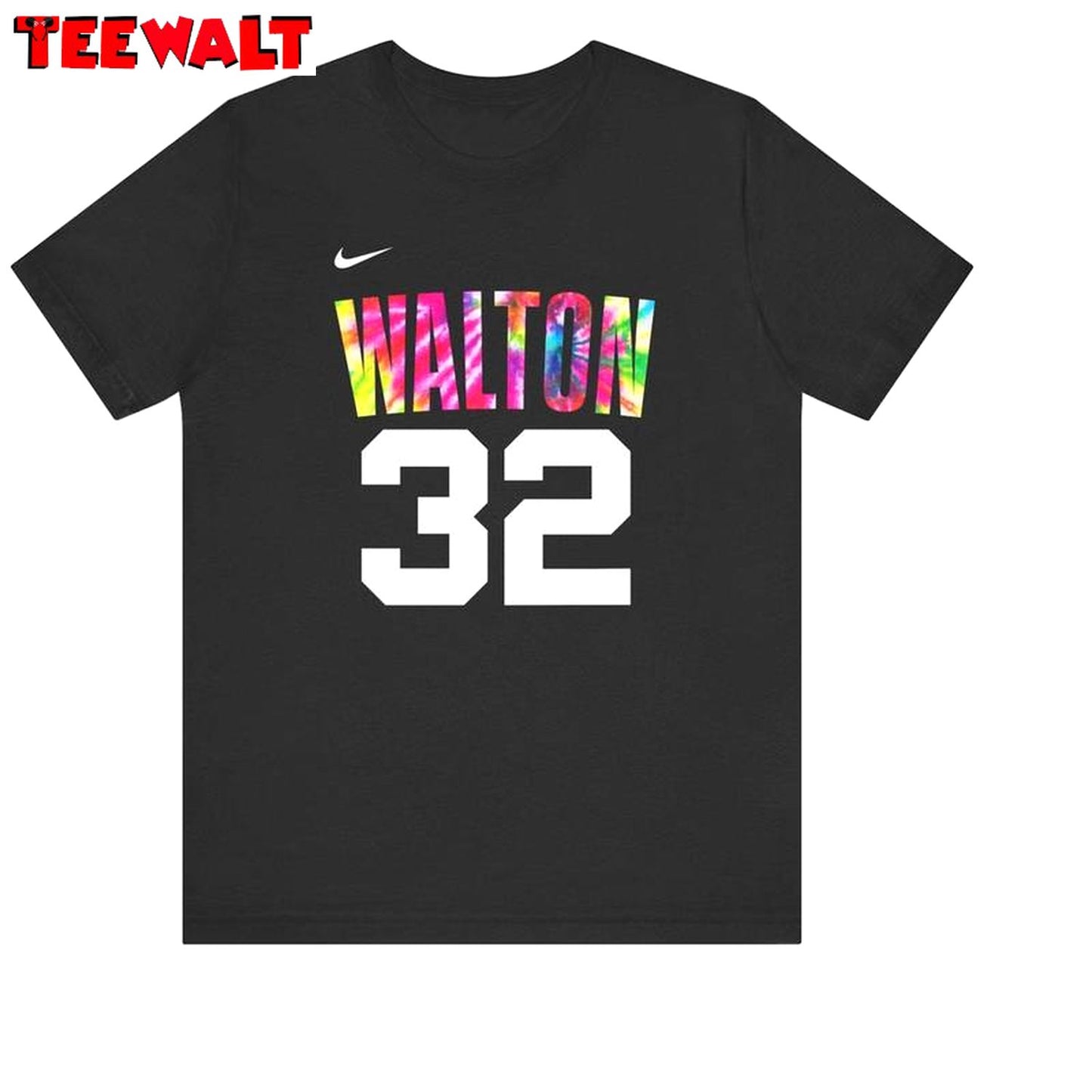 New Rare Bill Walton Shirt, Bill Walton Tie Dye 32 Portland Short Sleeve Crewneck