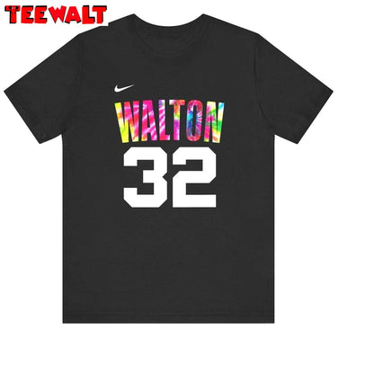 New Rare Bill Walton Shirt, Bill Walton Tie Dye 32 Portland Short Sleeve Crewneck