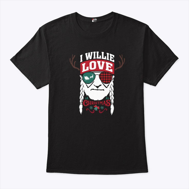 I Willie Love Christmas Shirt Willie Nelson Reindeer