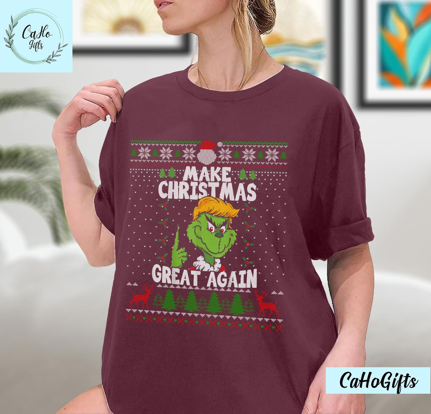 Make Christmas Great Again Trump Grinch Tee, Xmas Sweatshirt