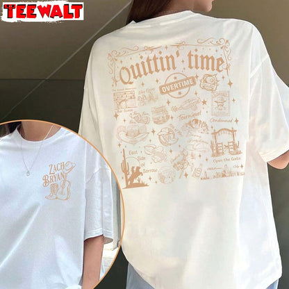 Vintage Zach Quittin Time Tour 2024 Sweatshirt , Must Have Zach Bryan Tour Shirt Sweater