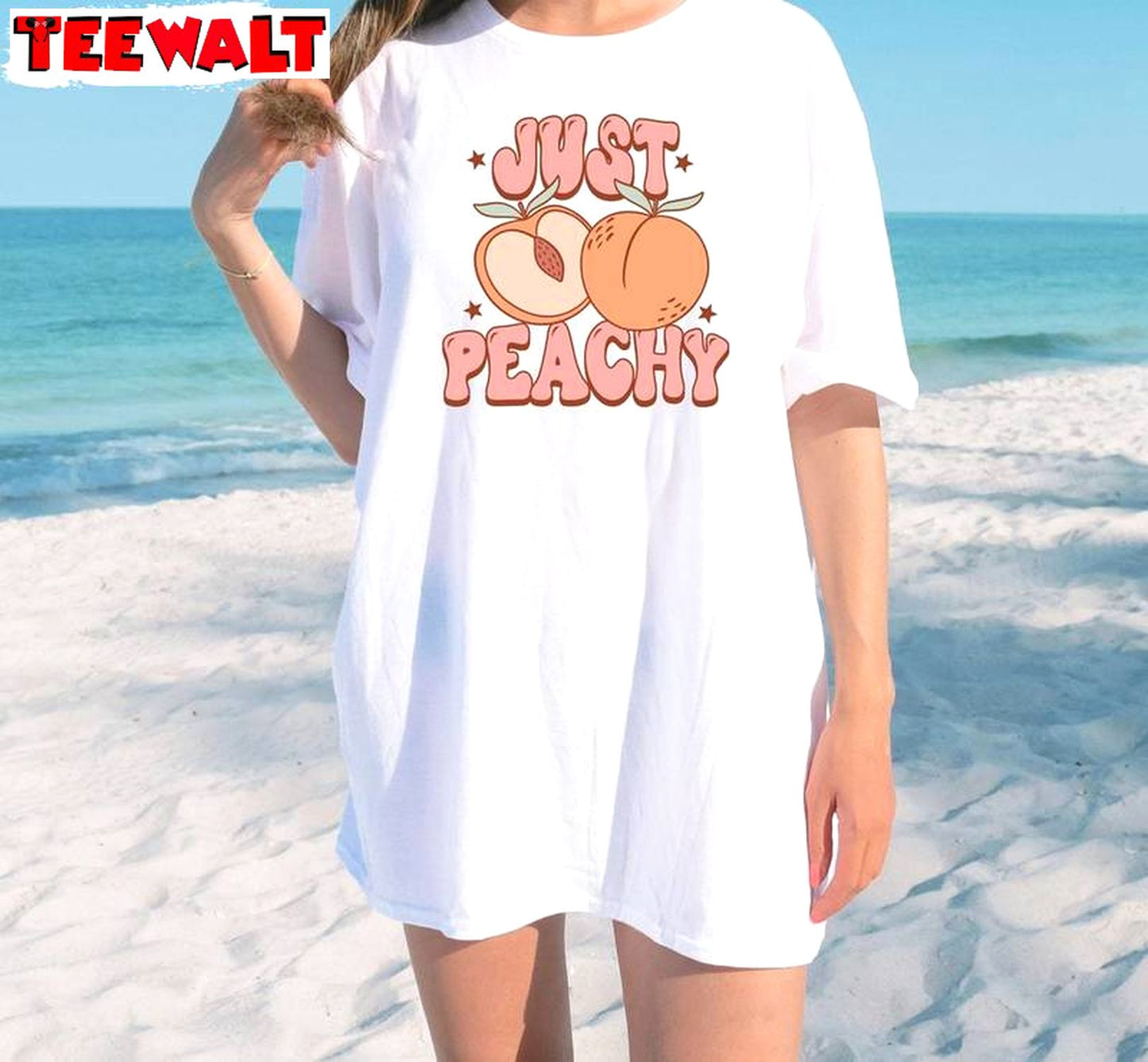 Vintage Just Peachy Shirt, Peach Lovers Limited Short Sleeve Crewneck