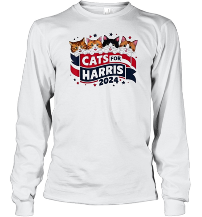 Cat Ladies Cats For Kamala Harris Funny Cat 2024 T-Shirt