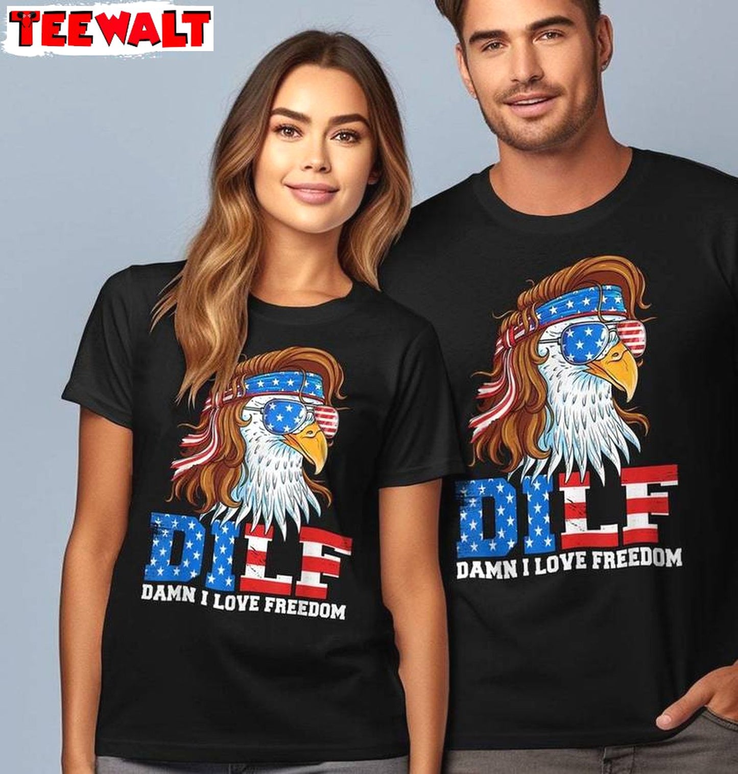 DILF Damn I Love Freedom Comfort Shirt, Usa American Flag Short Sleeve Crewneck