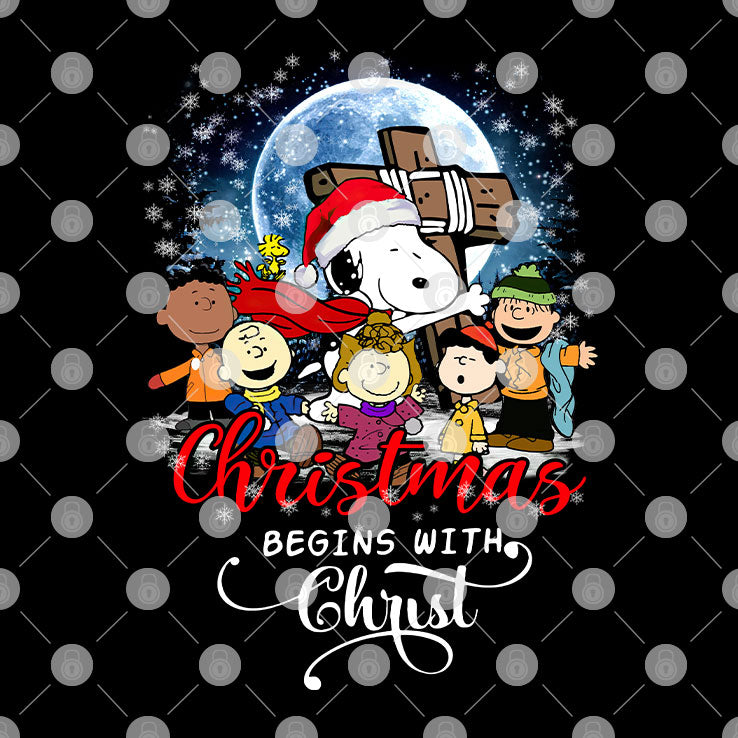 Christmas Begins With Christ Shirt Snoopy