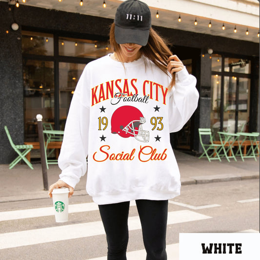 Kansas City Football Sweatshirt, Vintage Chief Crewneck Shirt, Game Day