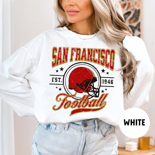 San Francisco Football Sweatshirt, Vintage Niner Nick Bosa Crewneck