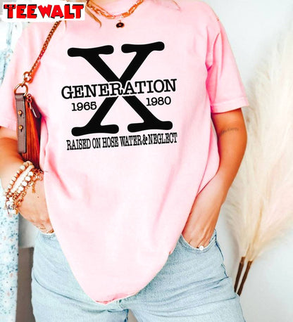 Gen X Vintage Shirt, Limited Raised On Hose Water Unisex Hoodie Crewneck