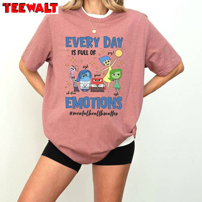 Vintage Everyday Is Full Of Emotions Shirt, Disney Inside Out Short Sleeve Crewneck