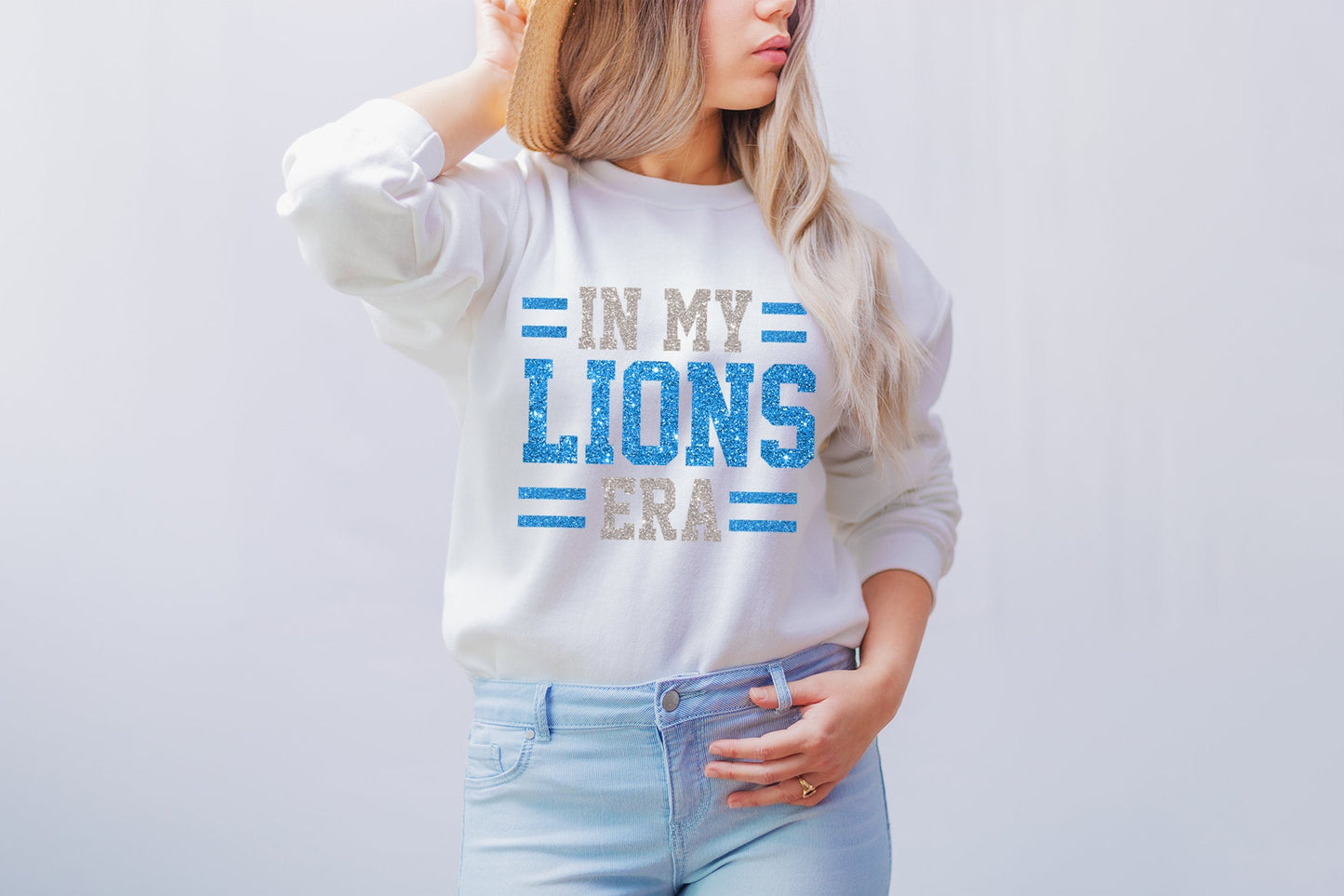 In My Lions Era Glitter Sweatshirt For Detroit Lions Fans