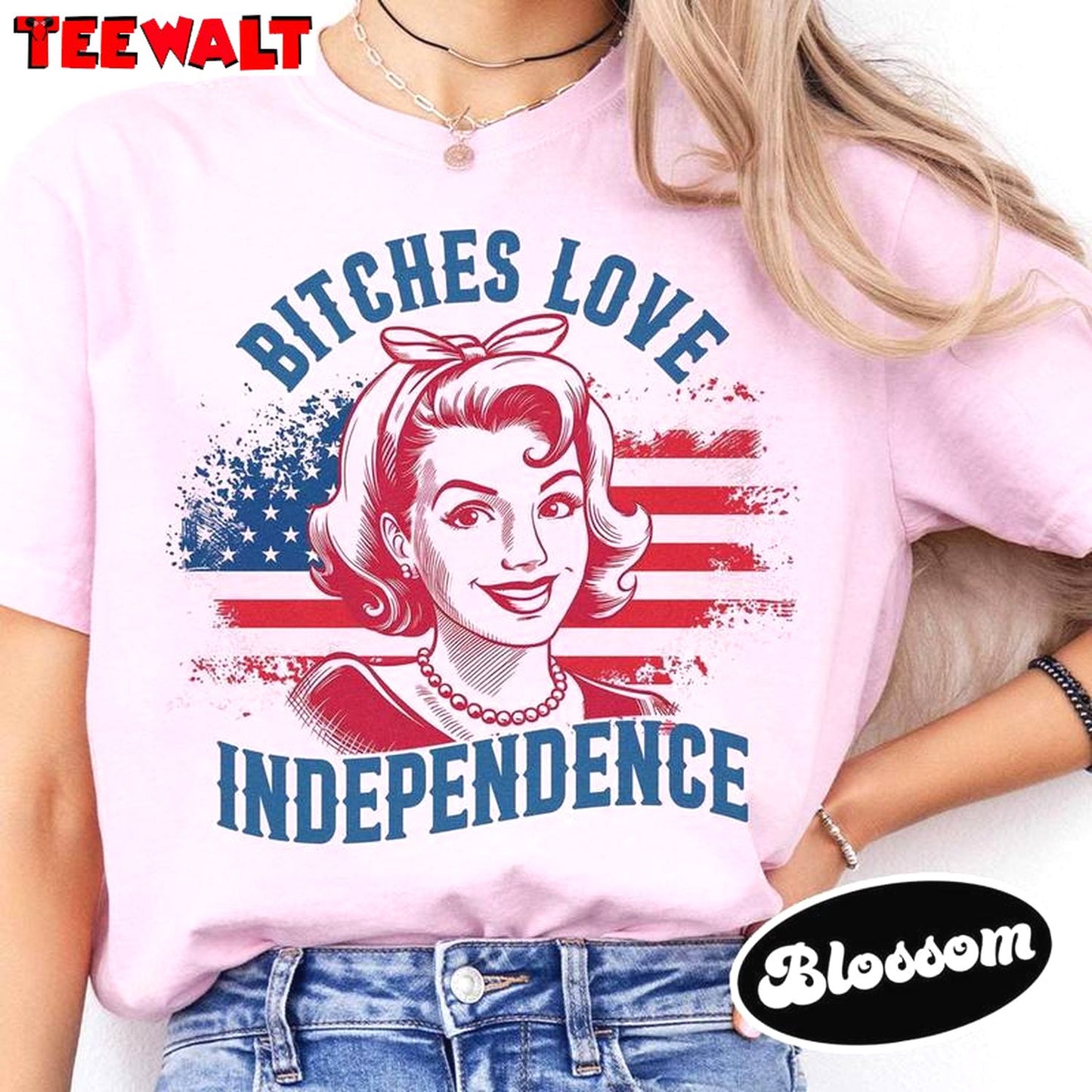 Creative Bitches Love Independence Shirt, Independence Day Memorial Tee Tops Sweater