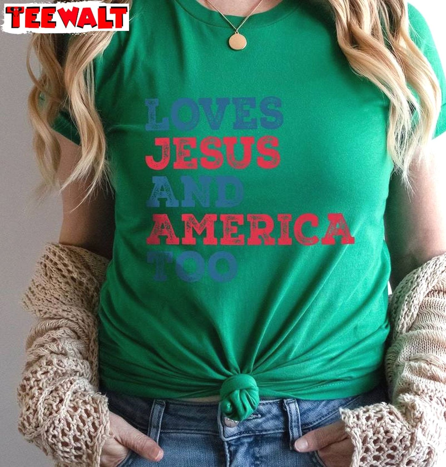 Limited Loves Jesus And America Too Shirt, Comfort Jesus Sweat