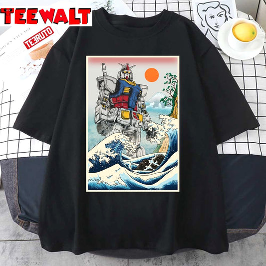 Gundam Japanese Great Wave Unisex T-Shirt