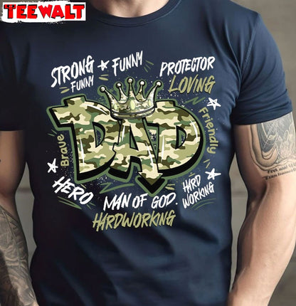 Best Dad Ever Fantastic Sweatshirt , Creative Fathers Day Short Sleeve Crewneck